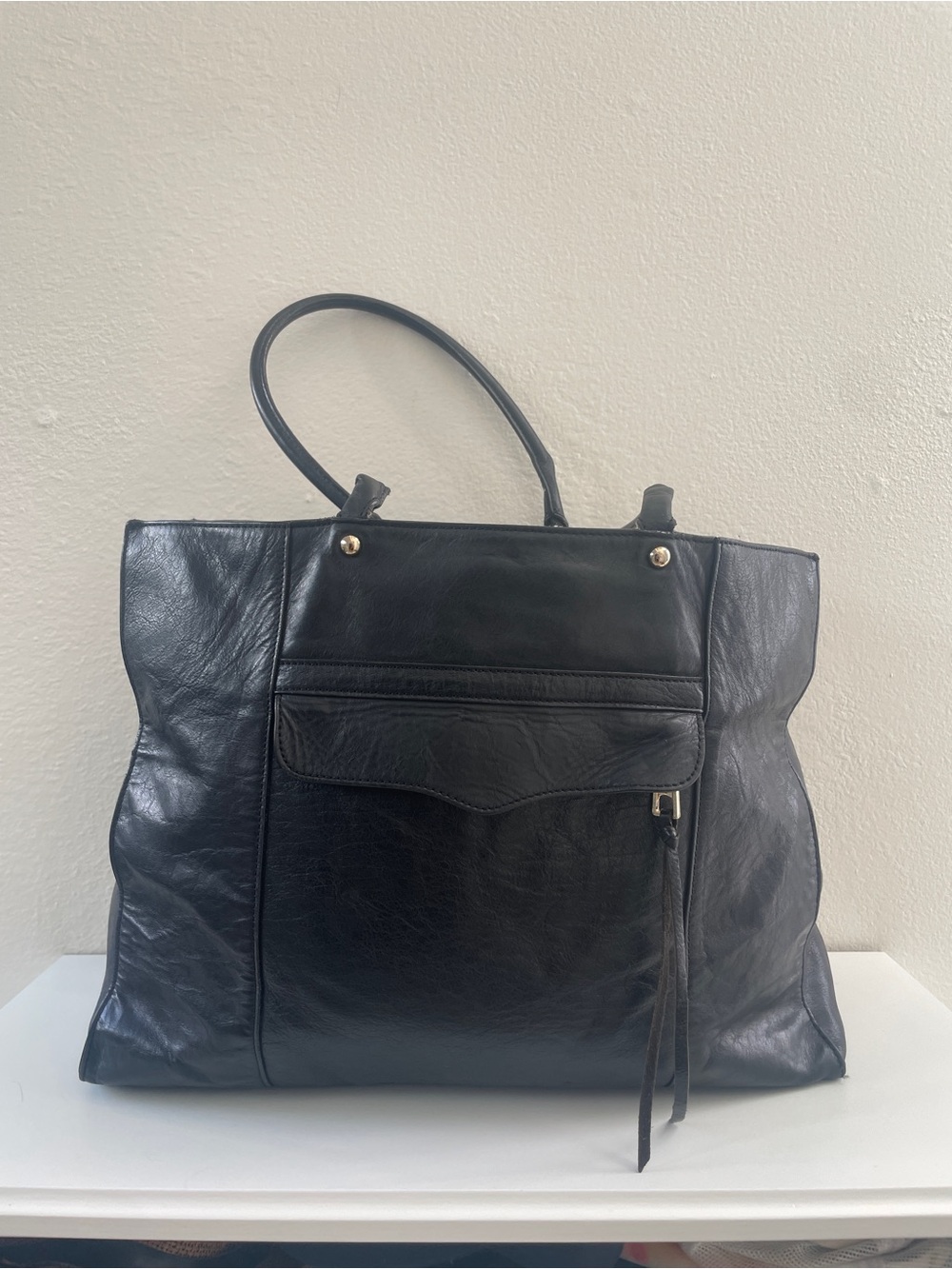 Rebecca Minkoff Large Black Leather MAB Tote